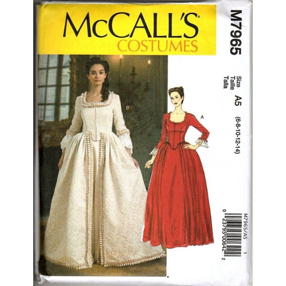 McCalls M7965 Misses 6 to 14 Historical Costume Renaissance Dress Pattern New